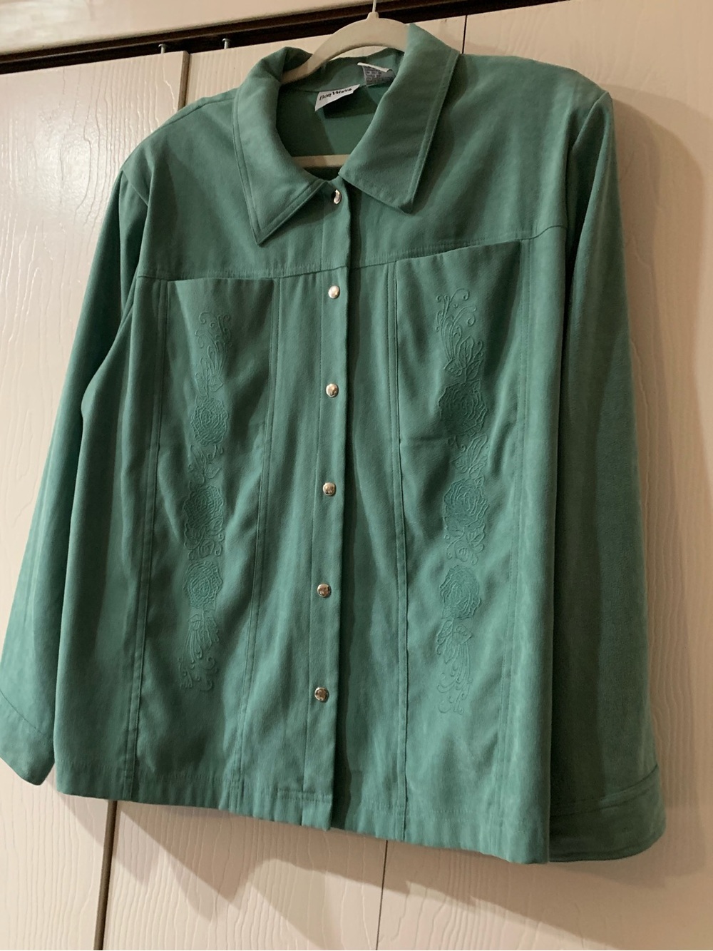 Women's Teal Button-Front Blouse Pant Set